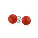 8MM Natural Gemstone Drop Ball Earrings Silver Birthstone - Image 8