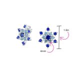 Christmas CZ Stud Earrings Royal Ice Blue Aqua Cubic Zirconia Star Snowflake - Image 4