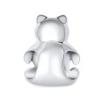 Teddy Bear Charm Bead with Heart Accent for Daughter - Sterling Silver MOP - Image 2