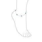 Summer Garden Butterfly Opal Charm Anklet Ankle Bracelet Sterling Silver - Image 3