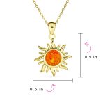 Irradiance Summer Beach Fire Opal Pendant Necklace Gold Plated Sterling Silver - Image 6