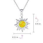 Irradiance Summer Beach Fire Opal Pendant Necklace Gold Plated Sterling Silver - Image 5