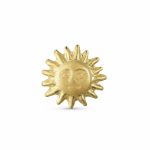Summer Solar Beach Fun Sunburst Stud Earrings in Genuine 10K Yellow Gold