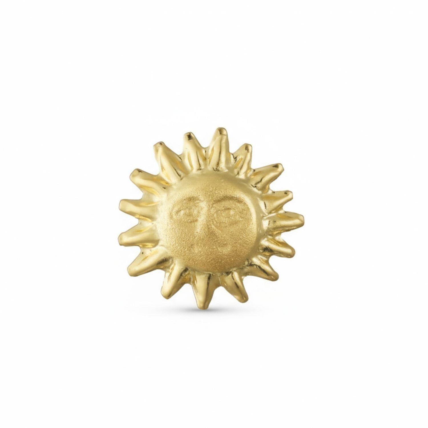 sun_shine_stud_earrings_bro-10k362-1p-az Summer Solar Beach Fun Sunburst Stud Earrings in Genuine 10K Yellow Gold - Image 1