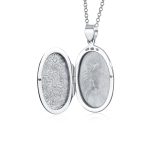 Vintage Sunflower Photo Oval Sterling Silver Locket Necklace - Image 2