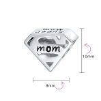 Set of 2 Mother's Day SUPER MOM and BFF Friendship Charm Bead Sterling Silver - Image 4