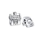 Set of 2 SUV Jeep Car and Sweet Heart New Homeowner Charm Bead Sterling Silver