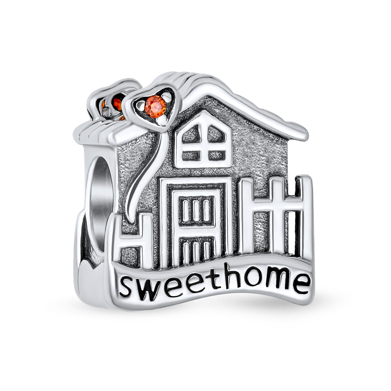 sweet-home-family-charm-bead_pbx-hsz-1297-d Sweet Home Flower Heart Charm Bead for New Homeowner in Sterling Silver - Image 1