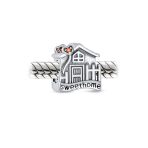 Sweet Home Flower Heart Charm Bead for New Homeowner in Sterling Silver - Image 2