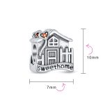 Sweet Home Flower Heart Charm Bead for New Homeowner in Sterling Silver - Image 3
