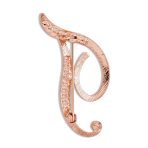 Large Statement ABC Crystal Letters Initial Scarf Lapel Pin Brooch Rose Gold Plated - Image 10