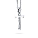 Delicate Pave CZ Block Letter Alphabet Pendant Necklace Sterling Silver - Image 32