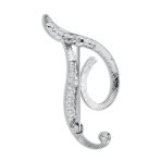 Large Statement ABC Pave Crystal Monogram Brooch Pin Silver or Gold Plated - Image 20