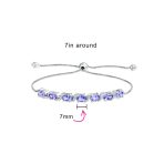 Lavender Purple Natural Amethyst Zircon Accent Bolo Tennis Bracelet .925 Sterling Silver Adjustable - Image 5