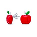 Watermelon Apple Pineapple Cupcake Strawberry Cherry Enamel Stud Earrings - Image 4