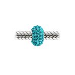 Set of 2 Solid Crystal Spacer Charm Bead Sterling Silver Core - Image 22