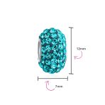 Set of 2 Solid Crystal Spacer Charm Bead Sterling Silver Core - Image 37