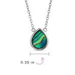 Teardrop Rainbow Abalone Shell Pendant Necklace in Sterling Silver - Image 4