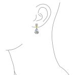 Bridal CZ Dangle Chandelier Earrings 14K Gold Plated Silver - Image 8