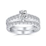 1CT Pear Cubic Zirconia Cocktail Statement Ring Pave Band
