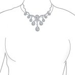 Vintage Art Deco Collar Necklace Set with Teardrop CZ and Earrings Silver Plated - Image 8