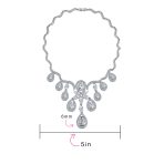 Vintage Art Deco Collar Necklace Set with Teardrop CZ and Earrings Silver Plated - Image 10