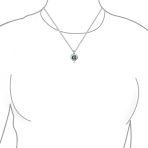 Bridal Necklace Teardrop Black Freshwater Pearl Bird Caged Pendant in Silver - Image 2