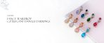 Classic Bridal Cocktail Halo Cubic Zirconia Blue CZ Double Solitaire Teardrop Dangle Clip On Earrings - Image 61