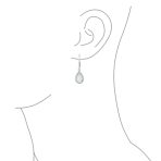 Bridal Necklace with CZ Accent and Opal Teardrop Pendant in Sterling Silver - Image 16