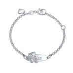 Petite Bear Charm Blank Name Identification ID Bolo Bracelet .925 Sterling Silver 5- 6" Adjustable - Image 2