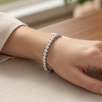 Classic 20CT CZ Solitaire Tennis Bracelet Cubic Zirconia .925 Sterling Silver 8 Inch - Image 3