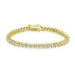 15CT CZ Swirl Wave Solitaire Tennis Bracelet Sterling Silver 7 Inch - Image 2