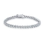 15CT CZ Swirl Wave Solitaire Tennis Bracelet Sterling Silver 7 Inch