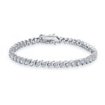 15CT CZ Swirl Wave Solitaire Tennis Bracelet Sterling Silver 7 Inch