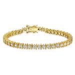 Classic 10CT CZ Solitaire Tennis Bracelet Cubic Zirconia .925 Sterling Silver 7 Inch