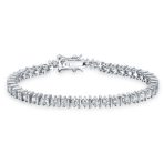 Classic 10CT CZ Solitaire Tennis Bracelet Cubic Zirconia .925 Sterling Silver 7 Inch - Image 2