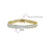 Alternating Marquise Shape Cubic Zirconia CZ 25 CTW Statement Tennis Bracelet - Image 14