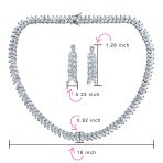 Art Deco Style Jewelry Set Multi Marquise CZ Statement Tennis Necklace & Chandelier Dangle Earrings - Image 6