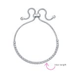 Cubic Zirconia Bolo Style CZ Slide Tennis Bracelet Gold Silver Plated Adjustable - Image 7