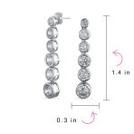 Elegant Bridal Dangle Chandelier Earrings with CZ Geometric Bubble Design - Image 4