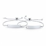 Set of 2 Thin ID Bolo Bracelet Set for Mother & Daughter 7 Inch Sterling Silver