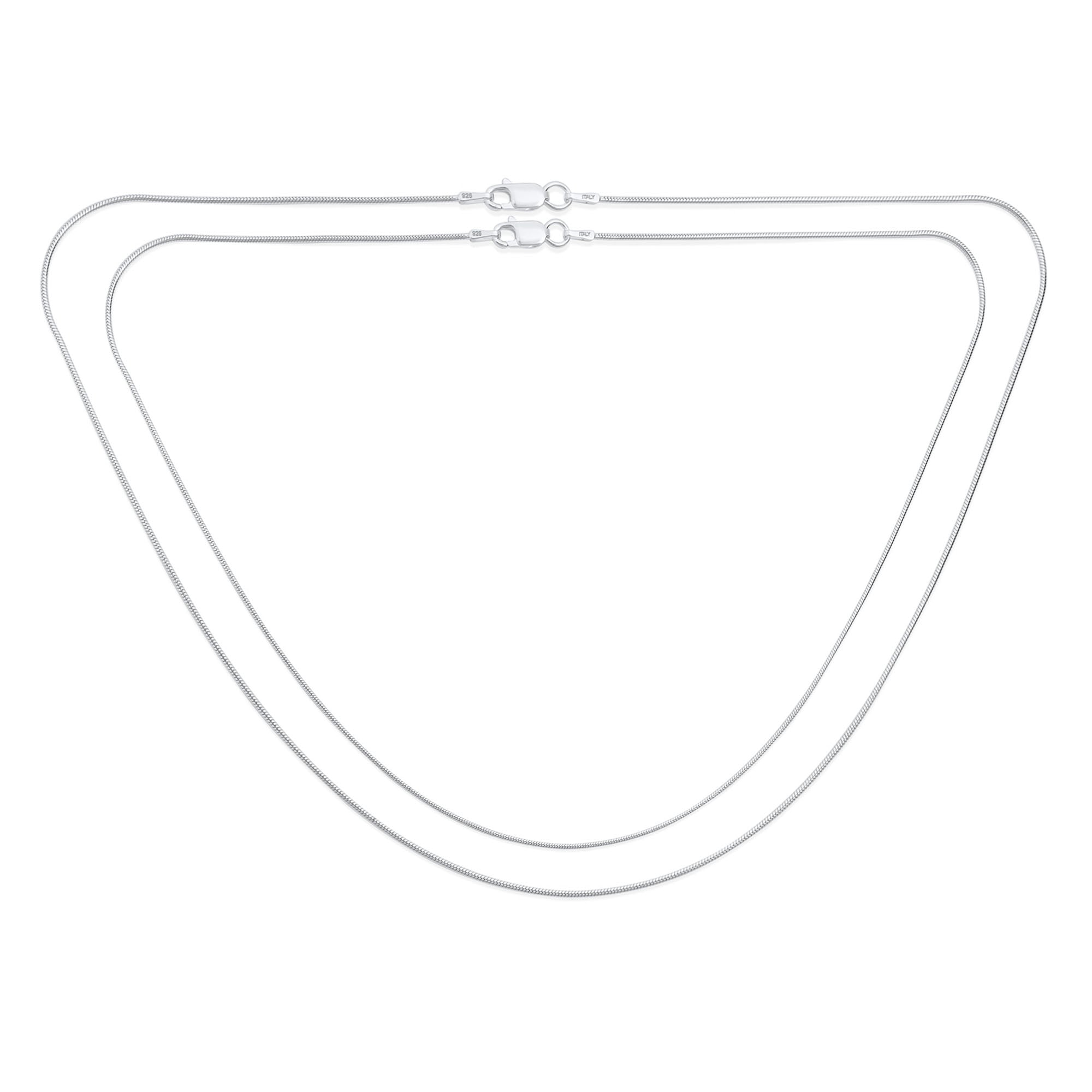 thin-strong-silver-chain-necklace-snake_sstr-90300-set-az Set of 2 2MM Flexible Strong Snake Chain Necklace Sterling Silver 20 & 24 Inch - Image 1