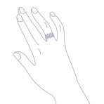 Geometric Circle Cocktail Statement Ring with CZ Sterling Silver Stackable Band - Image 3