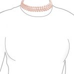 Bridal 3 Strand Wide Faux White Pearl Statement Choker Necklace - Image 9