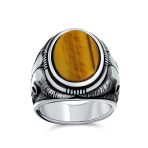 Men's Black Onyx Oval Western Texas Longhorn Skull Signet Ring .925 Sterling Silver - Image 4