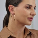 Timeless Minimalist Hoop Huggie Earrings Gold Plated 2-3mm Various Sizes - Image 12