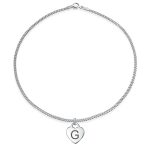 Dangling Heart Charm Anklet Ankle Bracelet Sterling Silver - Image 31