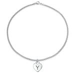 Dangling Heart Charm Anklet Ankle Bracelet Sterling Silver - Image 51