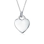 Personalized Engraving X Small Blank Heart Shape Pendant Necklace Sterling Silver