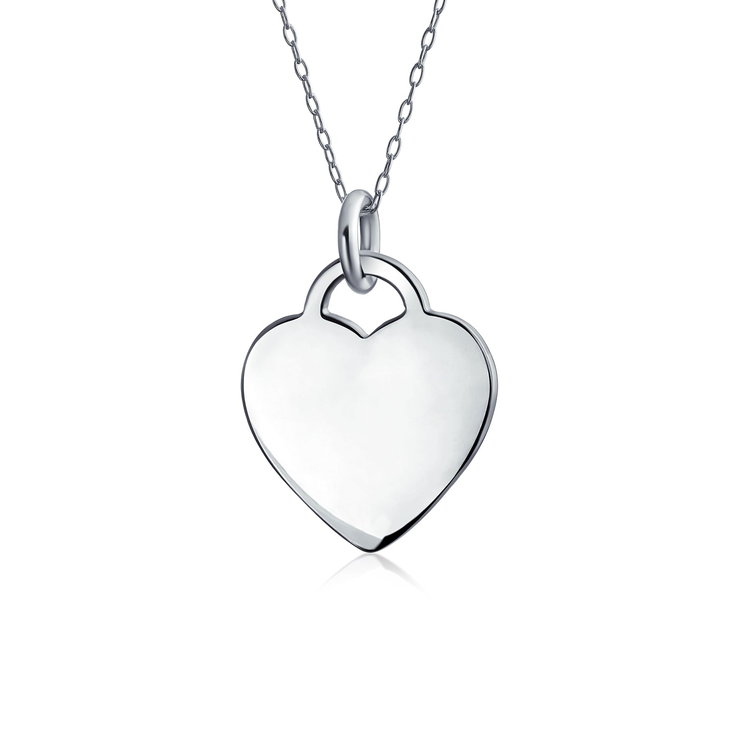 tiny-heart-pendant-necklace-engrave_sstr-021353_1_4d08d5bd-5e50-49b6-883a-966da7c0e048 Personalized Engraving X Small Blank Heart Shape Pendant Necklace Sterling Silver - Image 1